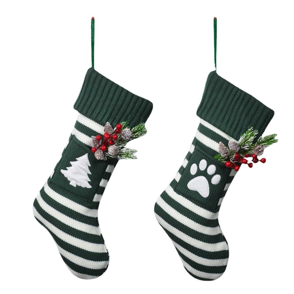 Christmas Pet Cat Dog Christmas Knitted Stockings